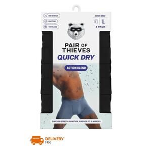 Pair of Thieves Men's Quick Dry Boxer Briefs 3pk - Black - Size L(36-36")
